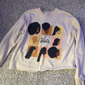 Barbie Women's Cream Sweatshirt with Graphic Design